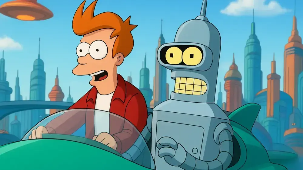 Futurama (1999): Fry e Bender Viajam para o Futuro em Grandes Aventuras