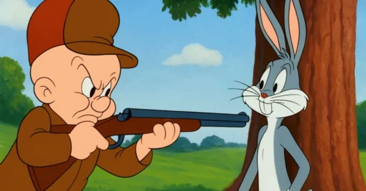 Elmer Looney Tunes 1940 Warner Bros caçador Pernalonga rifle