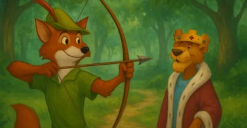 Robin Hood 1973 Disney raposa príncipe João Nottingham Oo-De-Lally
